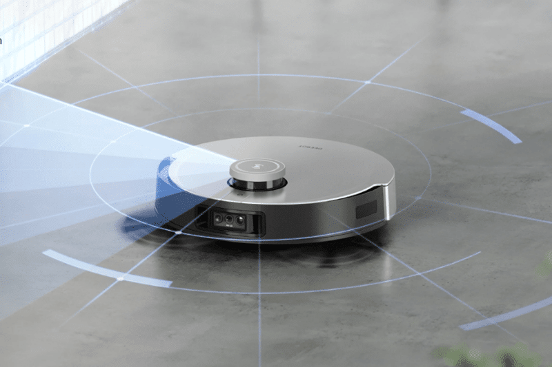 How the laser navigation of the Ecovacs Deebot X1 OMNI works can be seen
